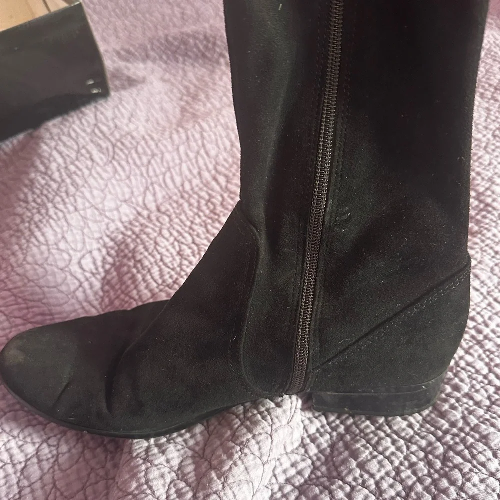 Black thigh high ALDO boots. Gently worn- great with a mini skirt or some jeans! - Picture 2 of 4